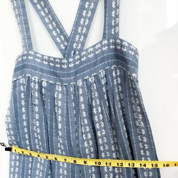 NWOT anthropologie dobby striped jumpsuit blue M - Picture 9 of 10